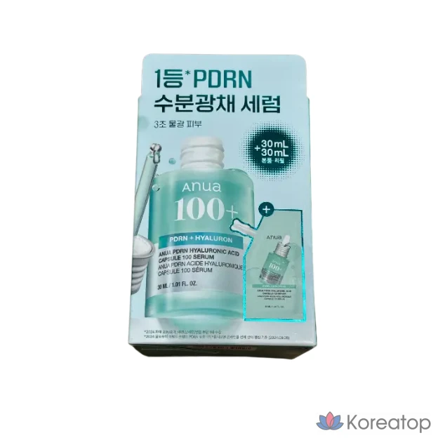 Сыворотка Anua PDRN с гиалуроновой кислотой в капсулах, 100 капсул, 30 мл, сменный блок 30 мл, 1 шт., 60 мл