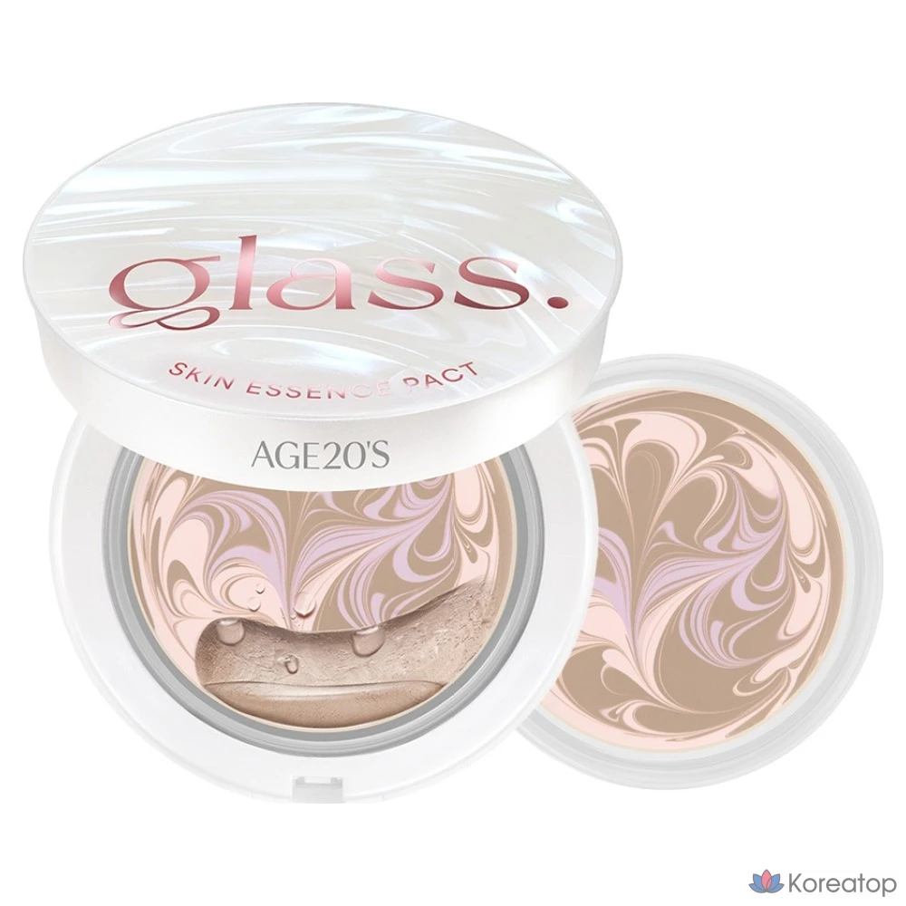 Тканевая маска для лица AGE 20S Holiday Edition Glass Skin Essence Pact Glow Set (Main + Refill), оттенок 21 Neutral Ivory, 1 шт.