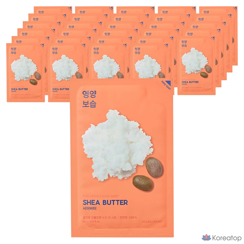 Тканевые маски для лица Holika Holika Pure Essence с маслом ши, 10 штук, 4 упаковки