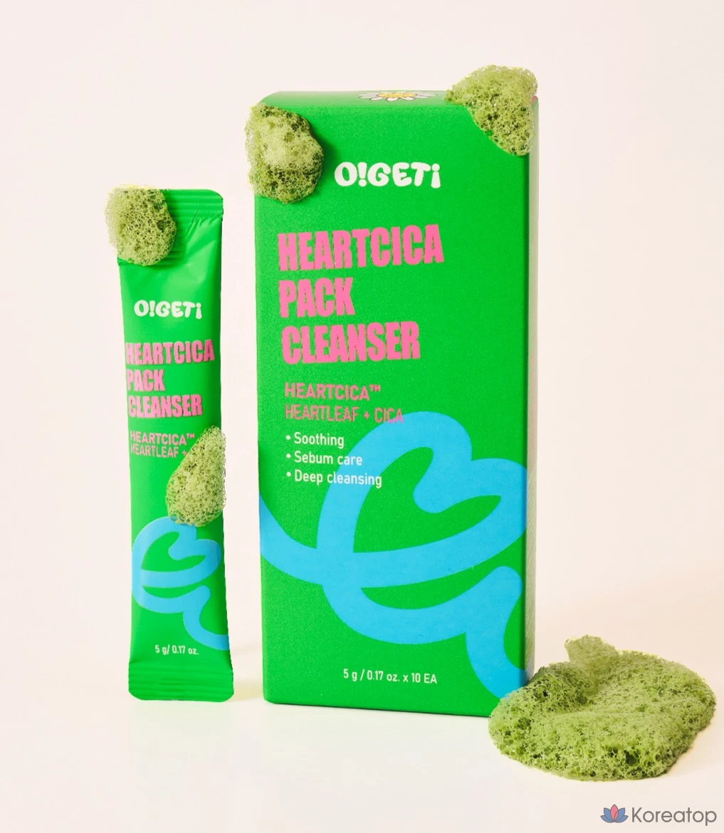 Очищающая маска для лица O!GETi Heart Cica Pack Cleanser, 50 г, 1 шт.