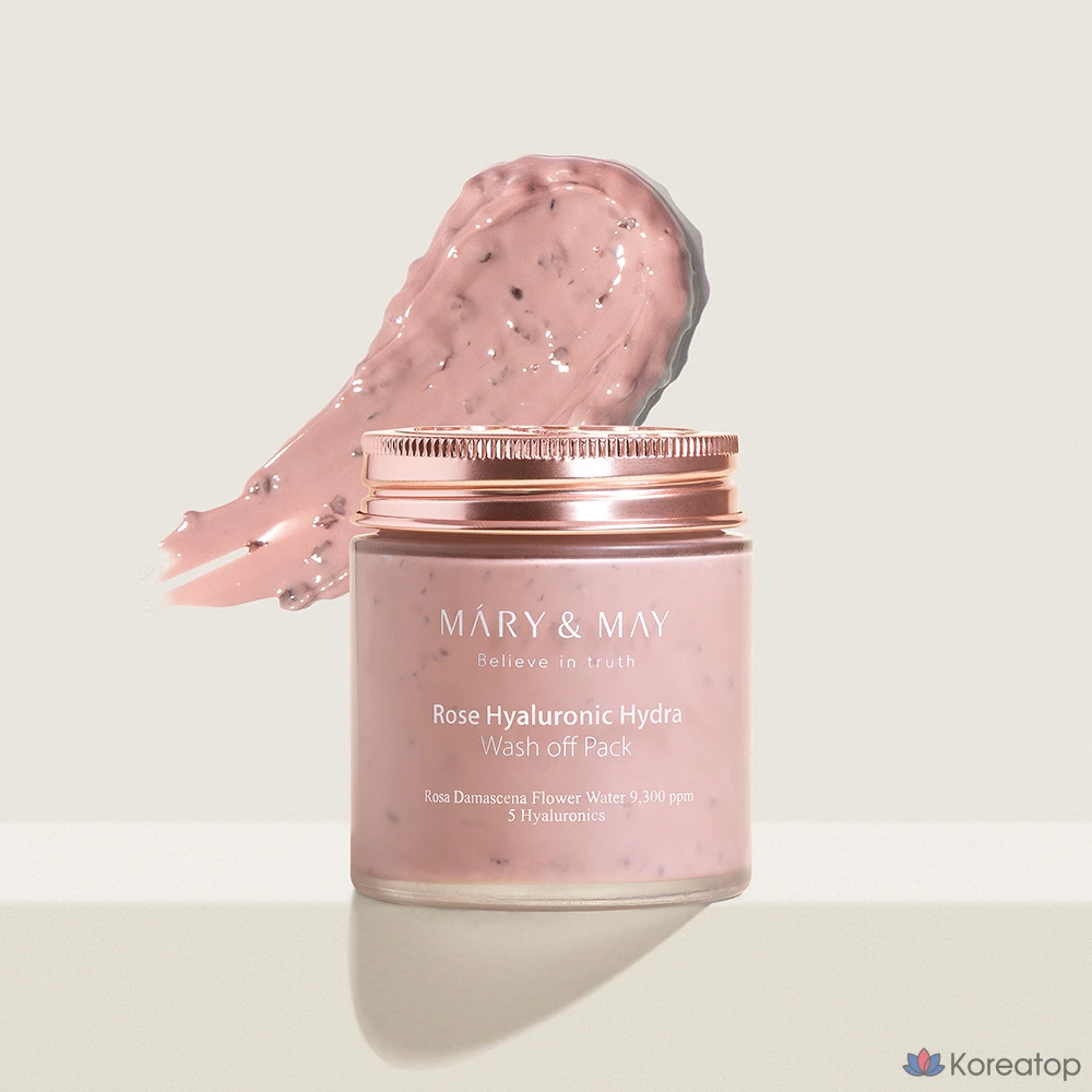 Увлажняющая смываемая маска Mary&May Vegan Rose Hyaluronic Hydra Wash-off Mask, 125 г, 8 шт., фото 3