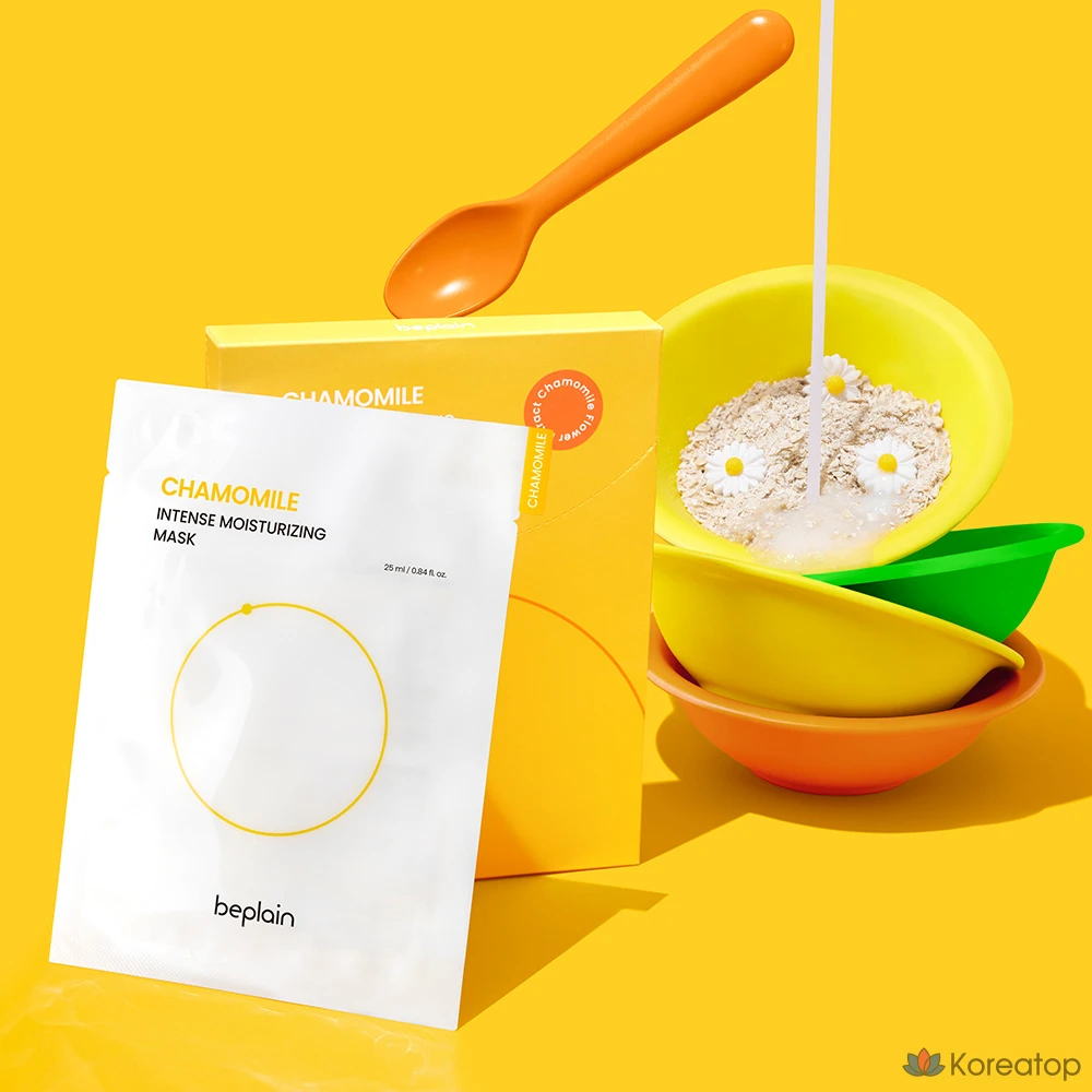 Тканевая маска для лица Beplain Chamomile Intense Moisture Mask, 125 мл, 10 шт., фото 3