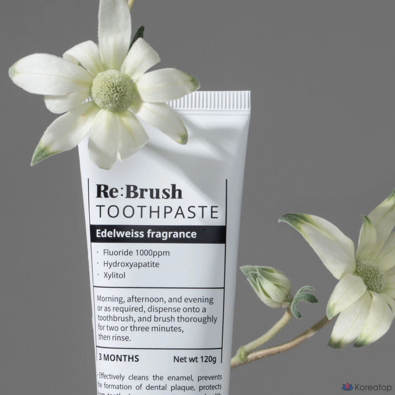 Зубная паста Re:Brush Edelweiss High Fluoride Natural, 120 г, 1 шт.