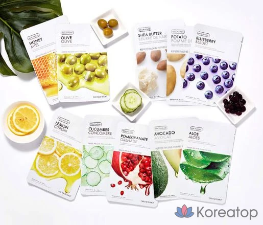 Тканевая маска для лица The Face Shop Real Nature Avocado Mask Sheet, 10 шт., фото 3