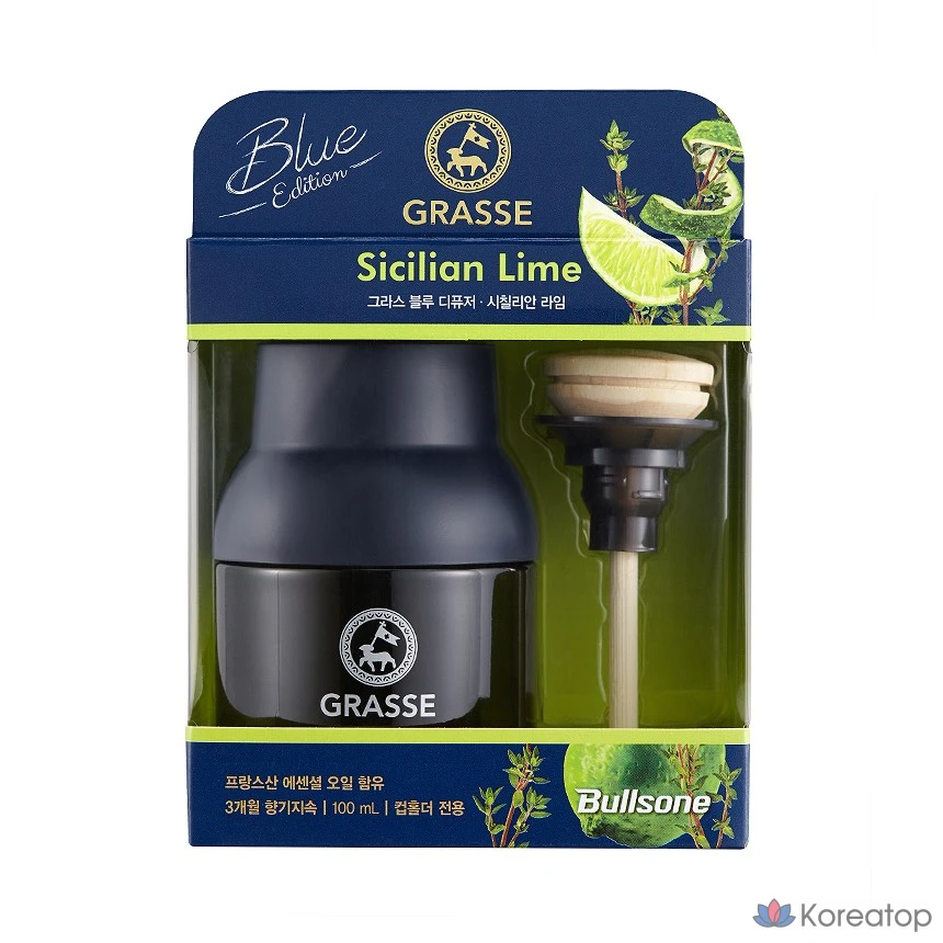 Диффузор Bullsone Grass Diffuser Blue, оттенок Blue Sicilian Lime, 100 мл, 1 шт.