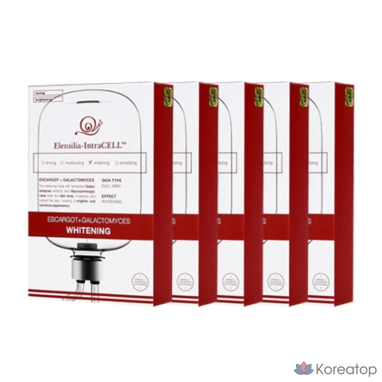 Отбеливающая маска Elensilia Intracell Escargot Galactomyces, 50 штук, 3 упаковки.