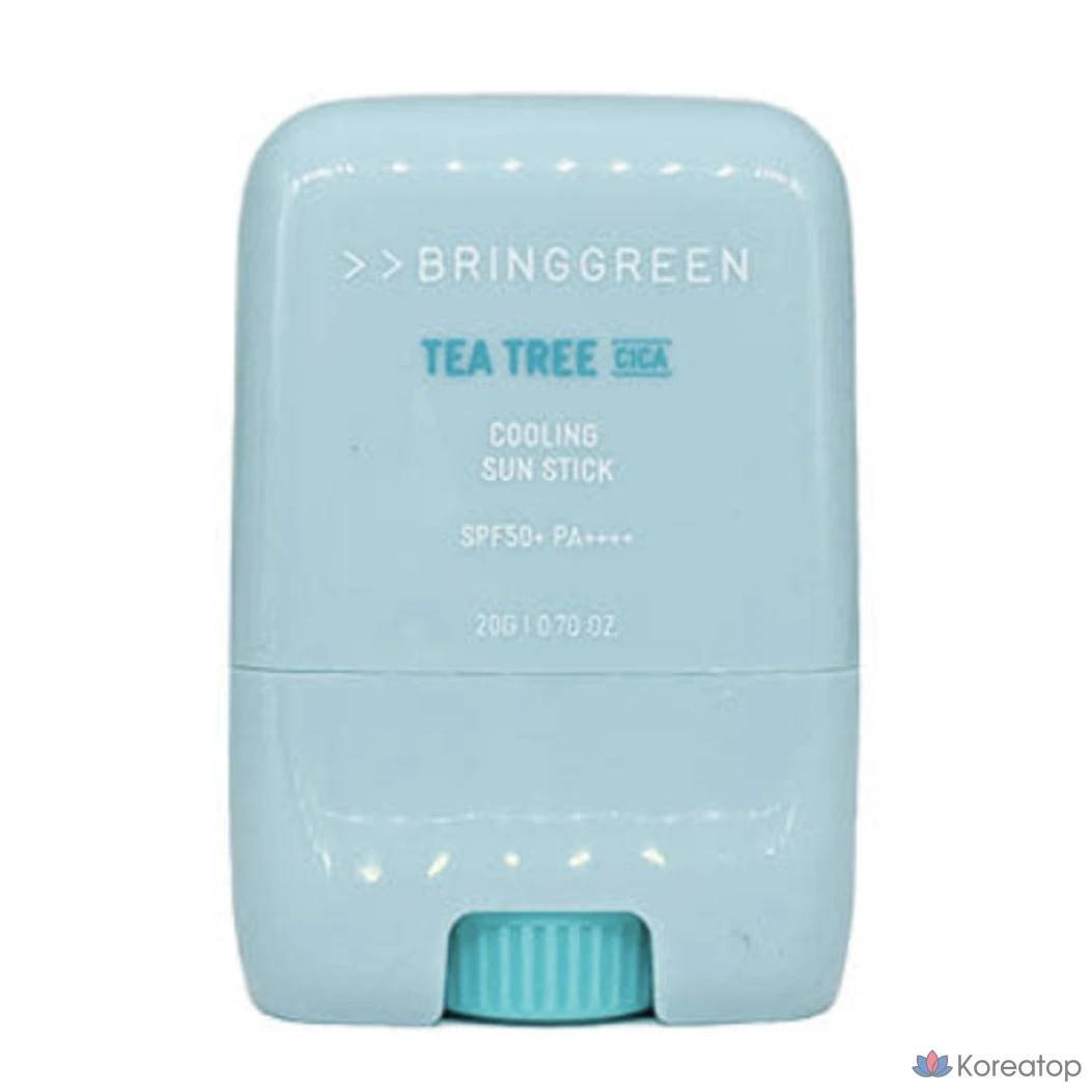 Охлаждающий солнцезащитный стик Bring Green Tea Tree Cica, 20 г, гипоаллергенный для всех типов кожи, 1 упаковка