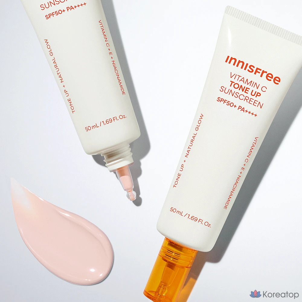 Солнцезащитный крем Innisfree Vitamin C Spot Tone Up Sunscreen SPF50+ PA++++, 50 мл, 1 шт.