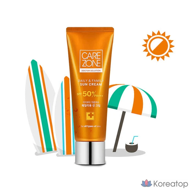 Солнцезащитный крем Carezone Daily &amp; Family Sun Care Cream SPF50+ PA+++, 80 мл, 1 шт.