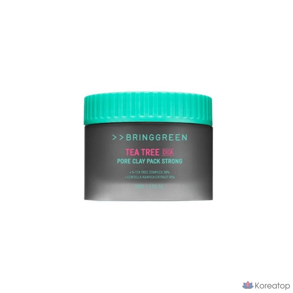 Глиняная маска для сужения пор Bring Green Tea Tree Cica Pore Clay Pack Strong, 100 г, 1 упаковка, 2 упаковки