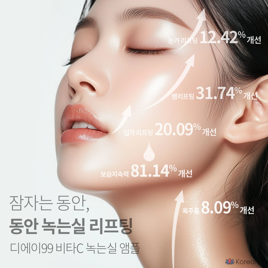 Тканевая маска для лица DA99 녹는실 리프팅 비타민C 앰플 바르는 미백&주름개선 마스크팩, 5 г, 4 шт., фото 3