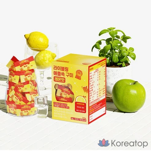 Желейные таблетки с яблочным уксусом Asabi Vitamin Jelly Libling Applessok Yellow, 240 г