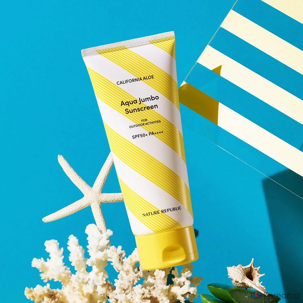 Солнцезащитный лосьон Nature Republic California Aloe Aqua Jumbo Sun Lotion SPF50+ PA++++, 250 мл, 1 шт.