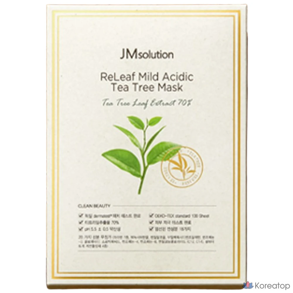 Тканевая маска для лица JM Solution Relief Mild Acid Tea Tree Mask, 30 мл, 10 шт.