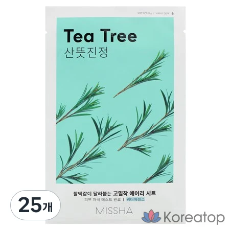Тканевая маска для лица Missha Airy Fit Sheet Mask Tea Tree, 25 шт.