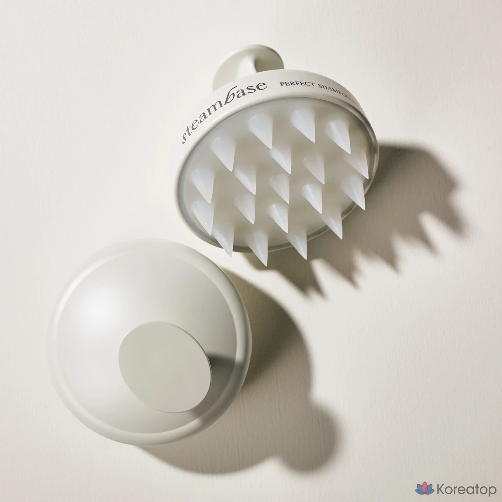 Мягкая силиконовая щетка для массажа кожи головы с паровой подставкой, 1 шт.