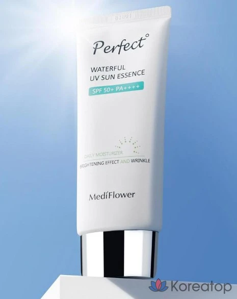 Солнцезащитный крем-эссенция MediFlower Perfect Waterful UV Sun Essence SPF 50+ PA++++, 50 мл, 1 шт.