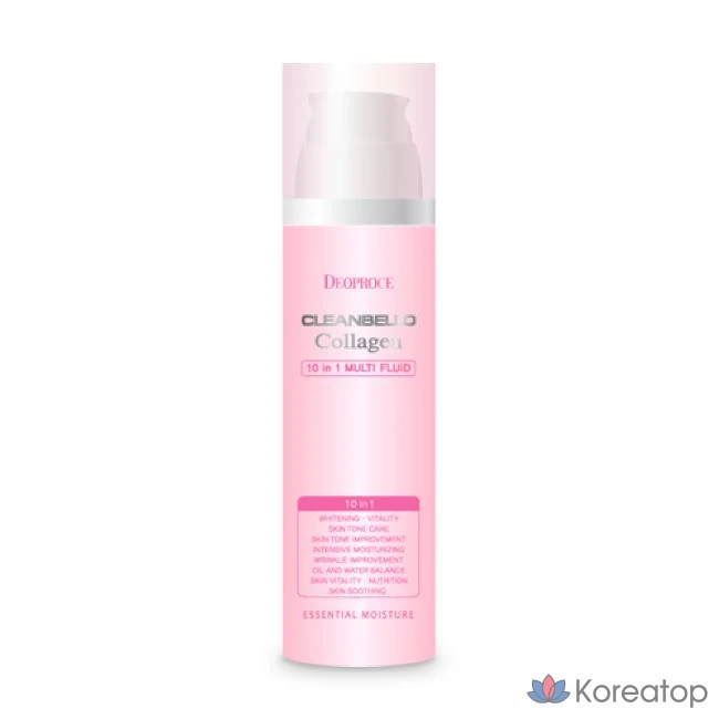 Тонер Deoproce Clean Bella Collagen Multi Fluid, 200 мл, 1 шт.