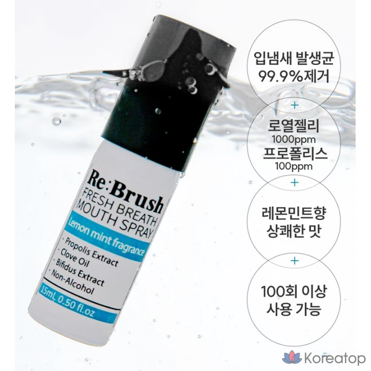 Спрей для полости рта Re:Brush Fresh Breath Alcohol-Free Oral Probiotics, 15 мл, 1 шт.