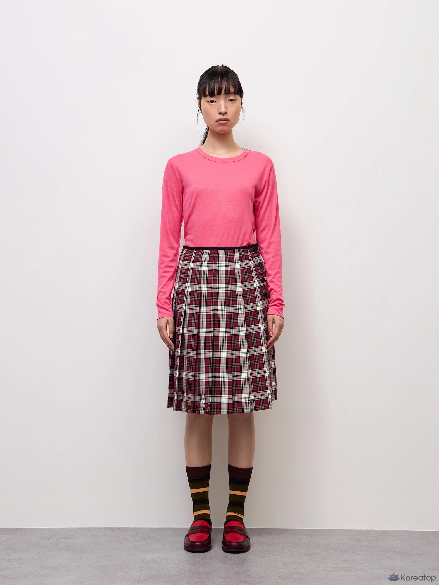 Юбка Uniqlo Side Button Pleated Check Skirt