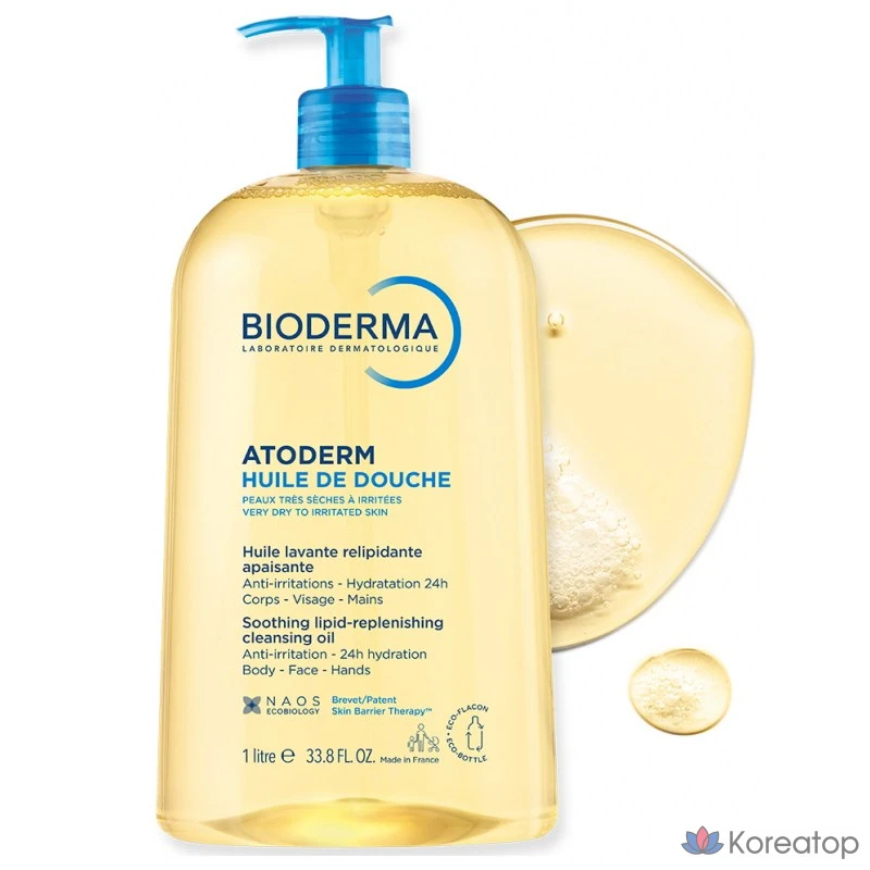 Очищающее масло Bioderma Atoderm Huile de Douche с успокаивающим эффектом и восполнением липидов, 1 шт., 1 л