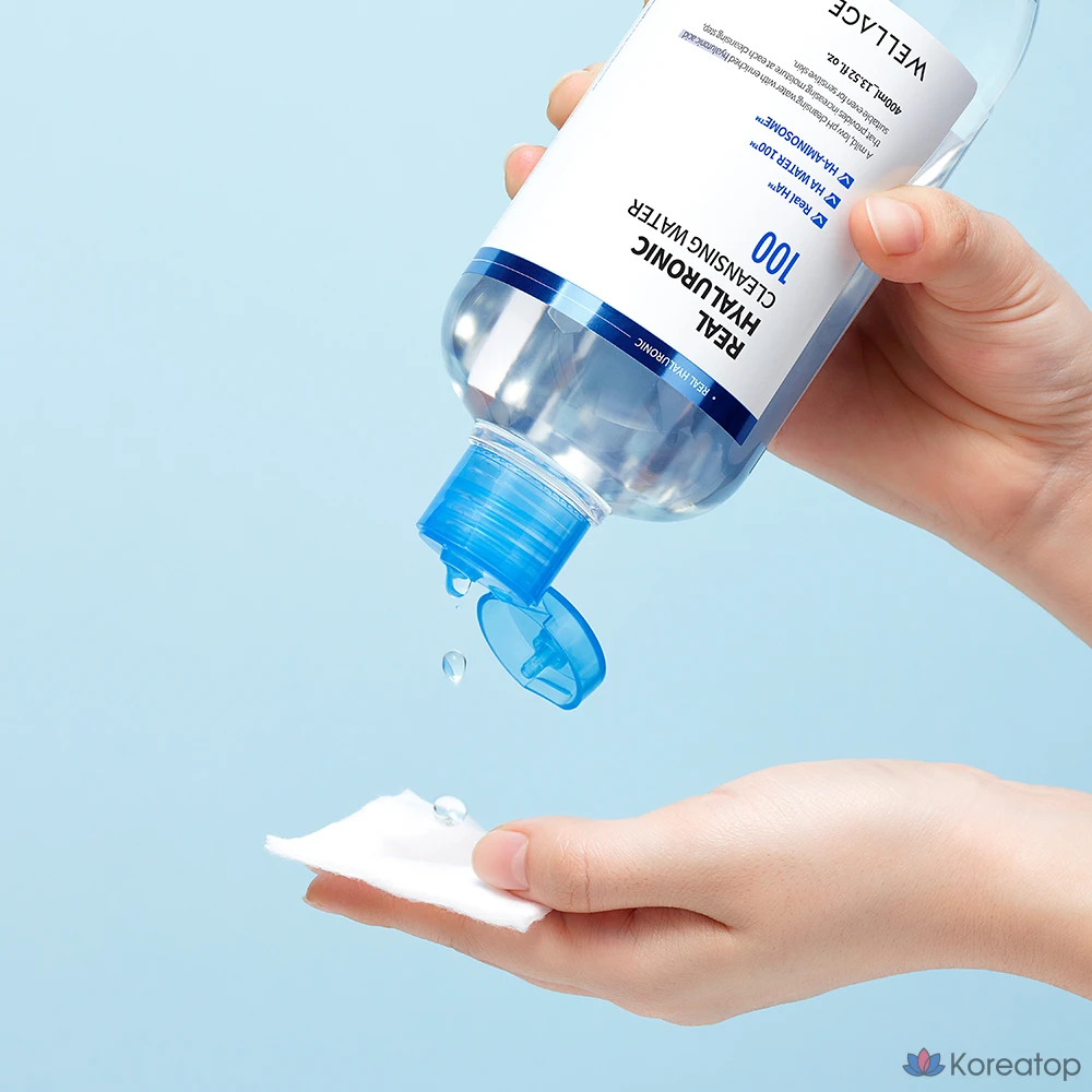 Очищающая вода WELLAGE Real с гиалуроновой кислотой, 400 мл, 1 шт.