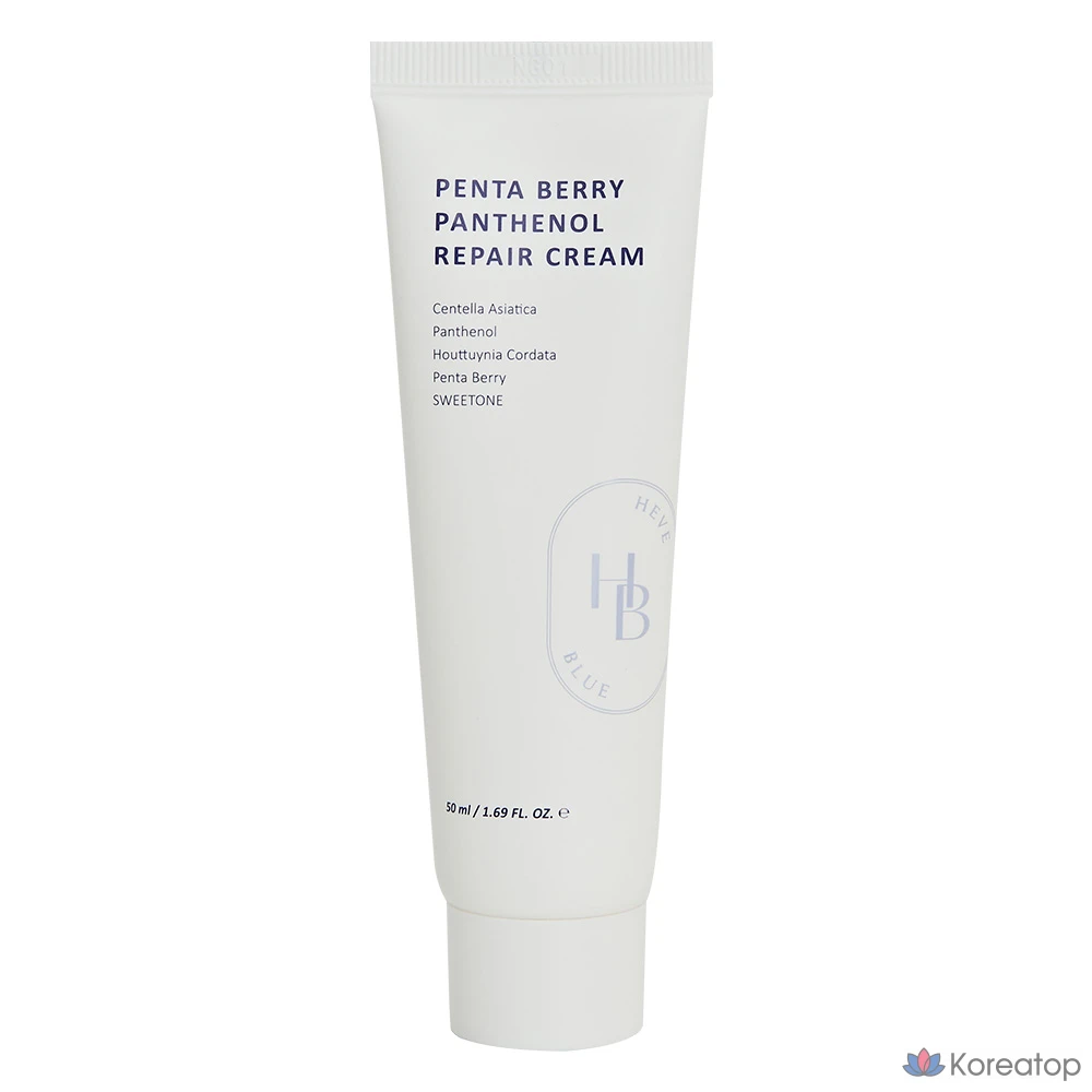 Восстанавливающий крем HEVEBLUE Pentaberry с пантенолом, 1 шт., 50 мл