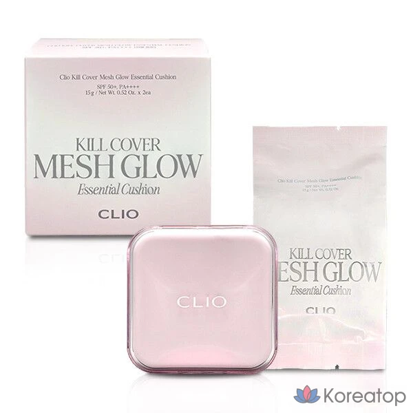 Накладной гель для душа Clio Kill Cover Mesh Glow Essential Cushion, цвет 19N (фарфор), 1 шт.
