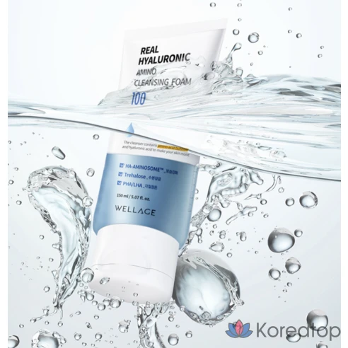 Очищающая пенка Wellage Real Hyaluronic Amino, 150 мл
