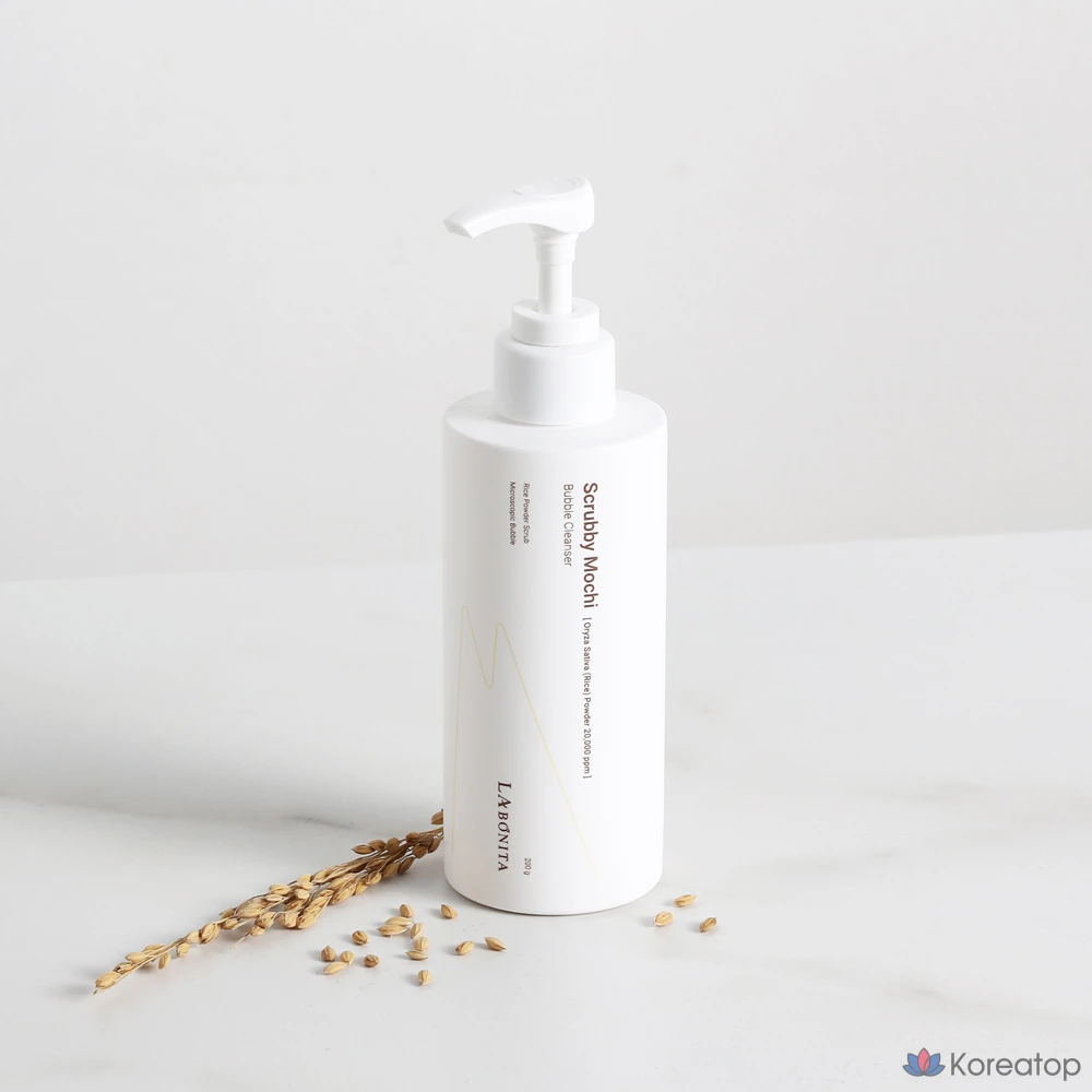 Пенка для умывания Labonita Scrubby Mochi Bubble Cleanser 200 г / Ежедневный скраб для лица от черных точек, кожного сала и загрязнений / Скраб + Очищение + Отшелушивание / Слабокислотный, 1 шт.