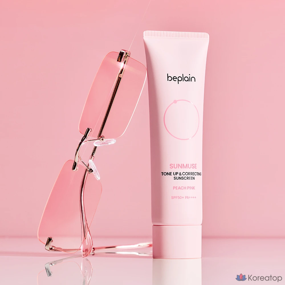 Солнцезащитный крем Beplain Sunmuse Tone Up & Correcting Peach Pink Sun Cream SPF50+ PA++++, 50 мл, 1 шт.