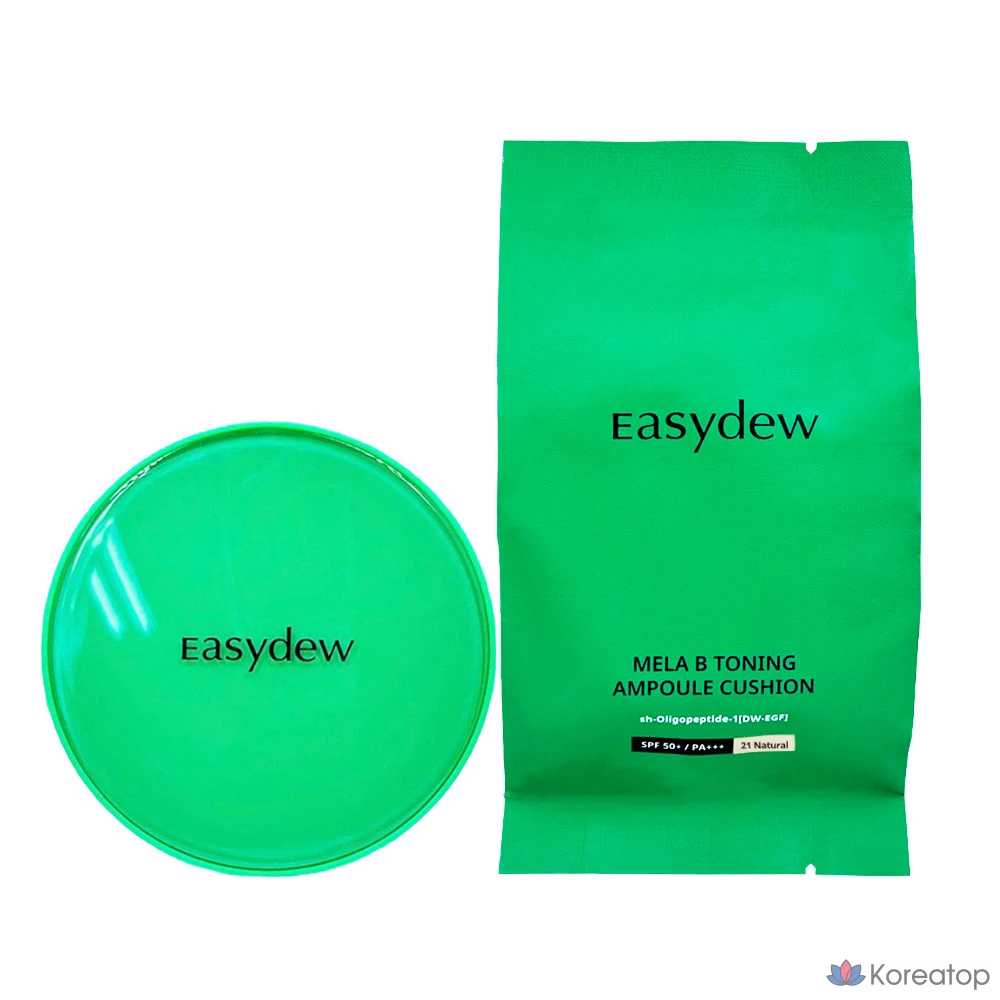 Easydew Dark Spot Cushion Pact Daewoong Pharmaceutical Melatoning Ampoule, 13 г + Сменный блок 13 г, № 21 Натуральный, 1 шт., фото 3