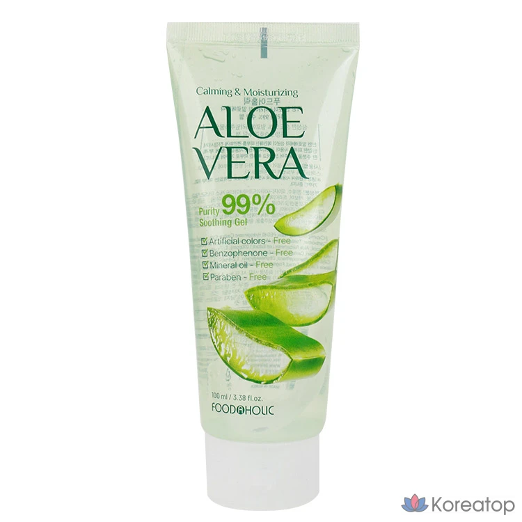 Увлажняющий успокаивающий гель FoodaHolic с алоэ вера (99%), 100 мл, 1 шт.
