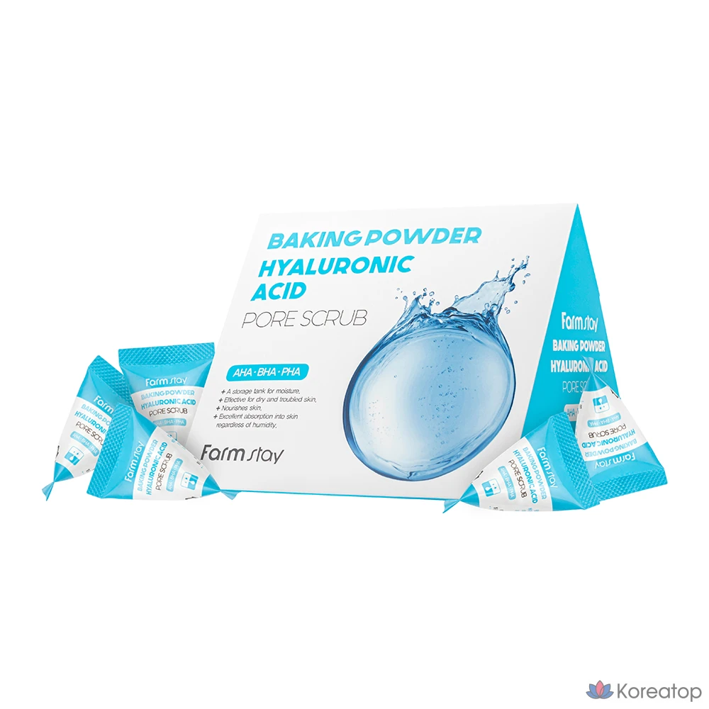 Скраб для сужения пор FarmStay Baking Powder с гиалуроновой кислотой, 175 г, 1 упаковка.