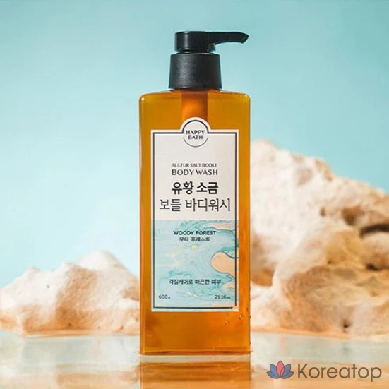 Гель для душа Happy Bath с серной солью, аромат древесного леса, 600 г, 1 шт.