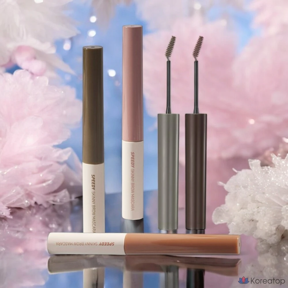 Тушь для бровей Peripera Speedy Skinny Brow Mascara, оттенки 04: пепельно-коричневый, пепельно-коричневый, пионовидный пепельный, 1 шт.