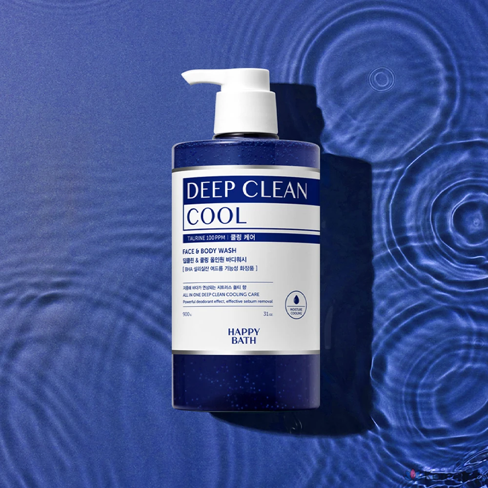 Гель для душа Happy Bath Deep Clean Menthol Cooling Care All-in-One, аромат Aqua Marine, 900 г, 1 шт.