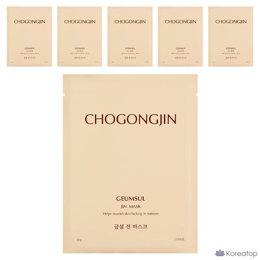 Маска Missha Chogongjin Gold Snow Jin, 30 г, 6 штук, 1 упаковка.