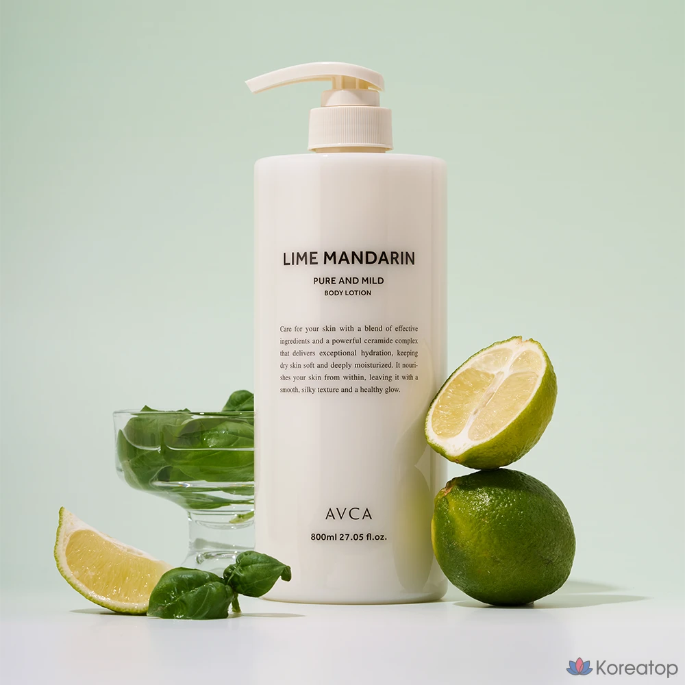 Лосьон для тела AVCA Pure &amp; Mild с керамидами, лайм и мандарин, 800 мл, 1 шт.