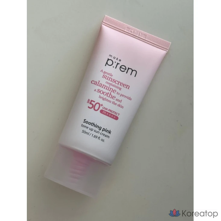 Успокаивающий розовый тонирующий отбеливающий крем MAKE P:REM с минеральной защитой от УФ-излучения, не содержащий наночастиц, SPF50+, 1 шт., 50 г