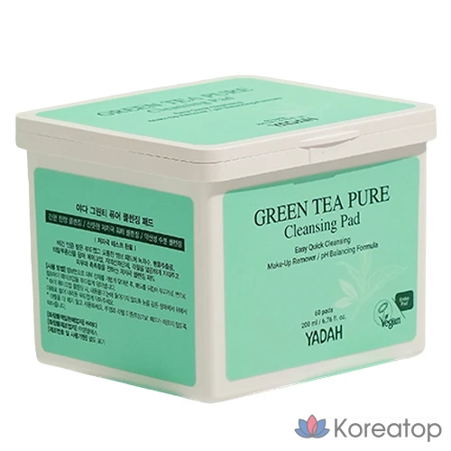 Очищающие подушечки для лица Yadah с зеленым чаем, 60 листов, 1 упаковка