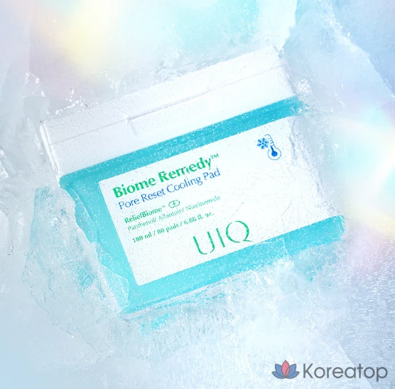 Охлаждающие подушечки для лица UIQ Biome Remedy Pore Reset, 180 мл, 80 листов, 1 упаковка.