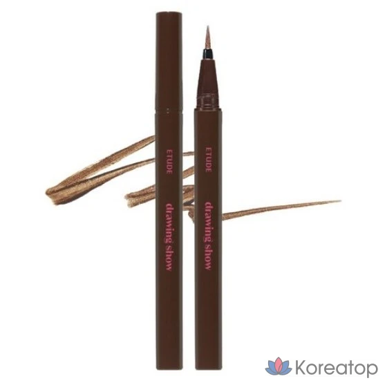 Подводка для глаз Etude House Drawing Show Brush Eyeliner 0,6 г, BR401 Angsim Brown (КОРИЧНЕВЫЙ), 1 шт.