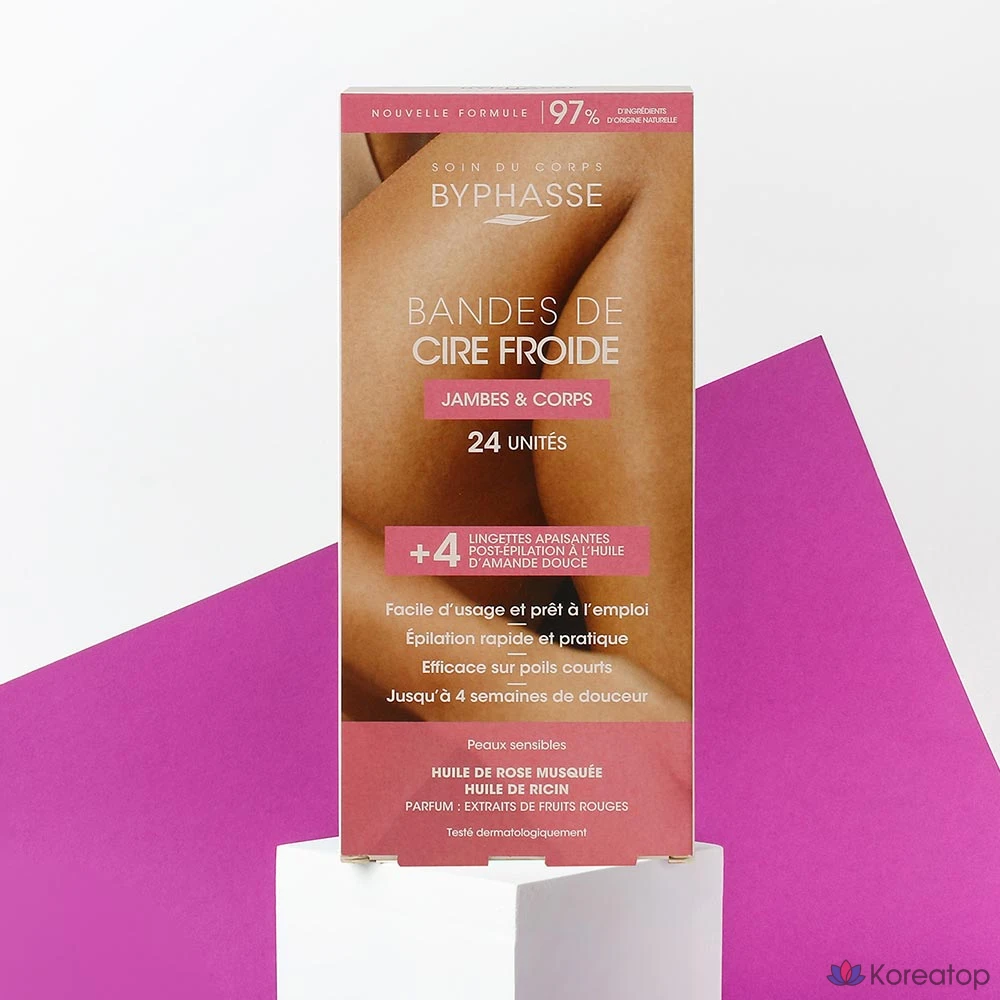 Набор для ухода Byphasse Cold Wax Strips for Arms &amp; Legs 24p + Finishing Tissue 4p Set, 1 шт.