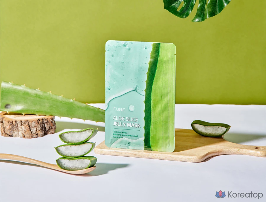 Тканевая маска для лица KIM JEONG MOON Aloe La Sense Roe Cure Slice Jelly Mask, 300 мл, 40 шт., фото 3