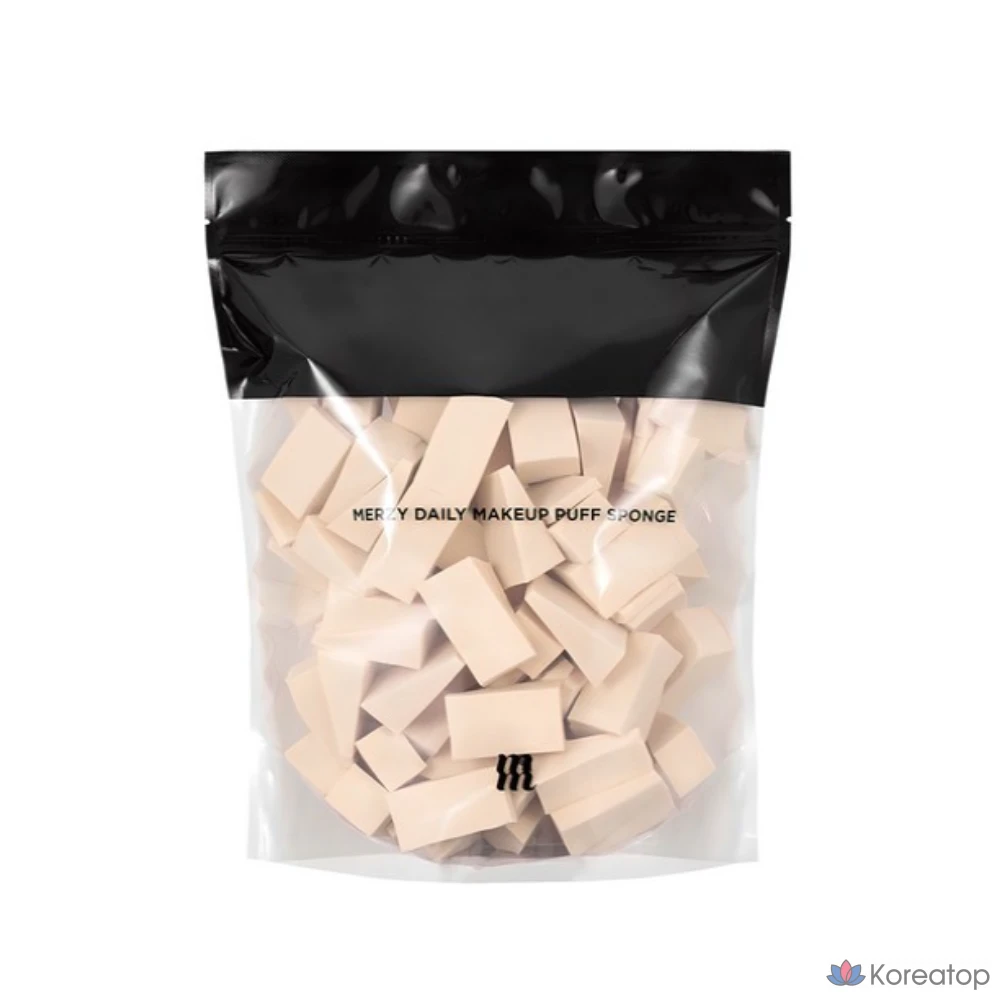 Набор треугольных спонжей для макияжа MERZY Daily Makeup, 100 шт., бежевый цвет, 1 шт.