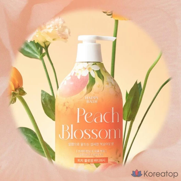 Гель для душа Happy Bath «Цветущий персик», аромат персика, 900 г, 1 шт.