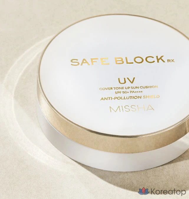 Солнцезащитный кушон Missha Safe Block RX Cover Tone Up Sun Cushion SPF50+ PA++++, 14 г, 1 шт.