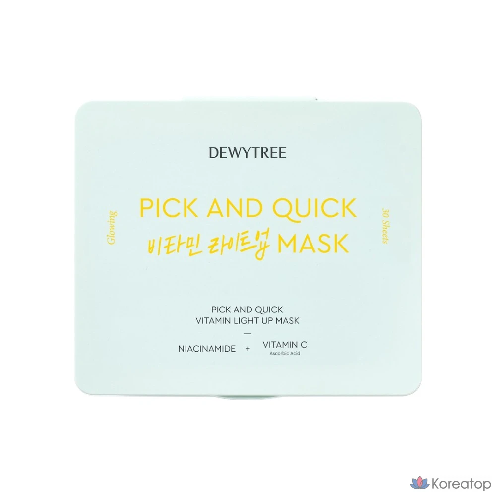 Светящаяся маска для лица Dewytree Pick & Quick Vitamin, 30 штук, 2 упаковки, фото 3