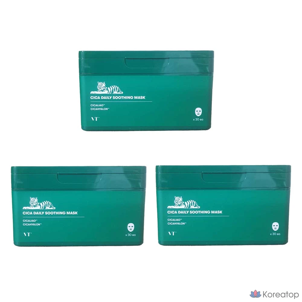 Успокаивающая маска для лица VT Cosmetic Pro Cica Daily Soothing Mask, 30 штук, 3 упаковки